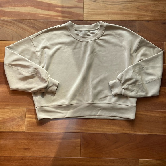 lululemon athletica Tops - Lululemon Softstreme Crop Sweatshirt Tan M/L
